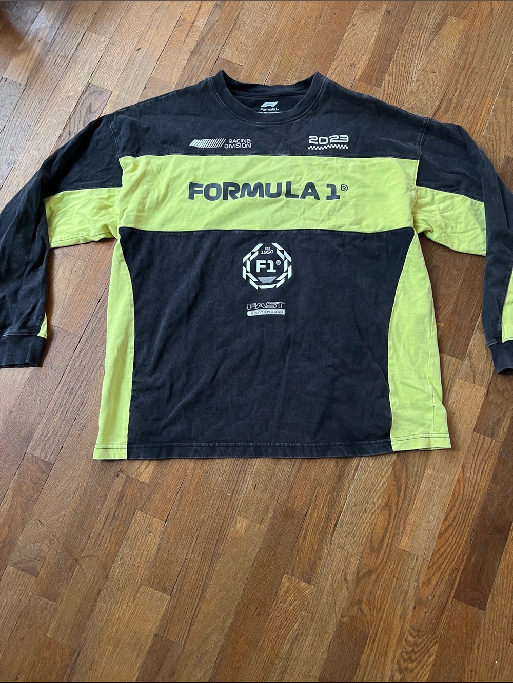 Formula 1 - Long-Sleeve Crewneck Shirt women oversized - Black & Lime - s 🏁